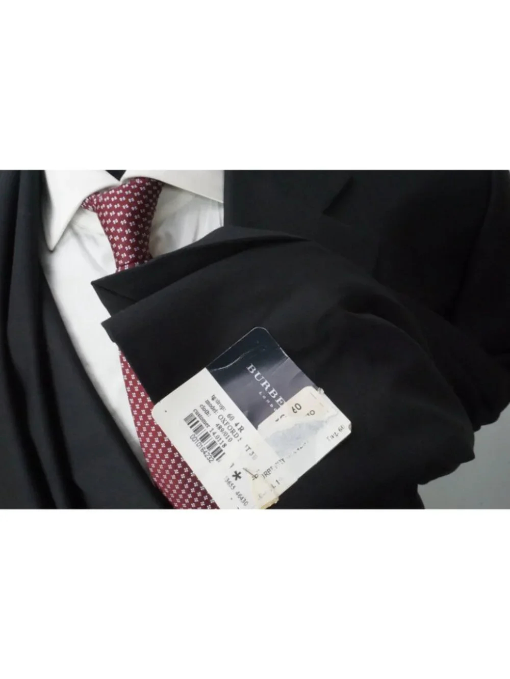 Burberry London Solid Black Wool 2 Pc Suit Jacket Pants Sz 50R BRAND NEW